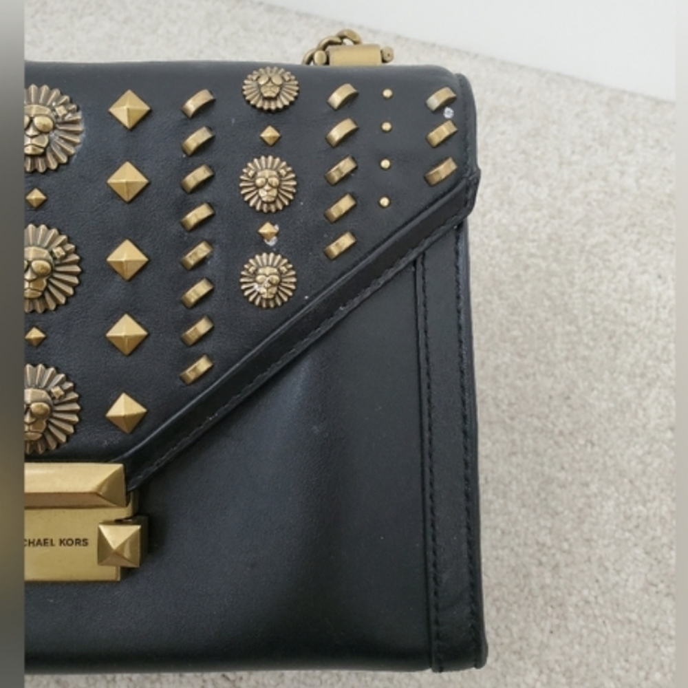 Michael Kors Studded Whitney Black Crossbody Shoulder Bag - Picture 5 of 14